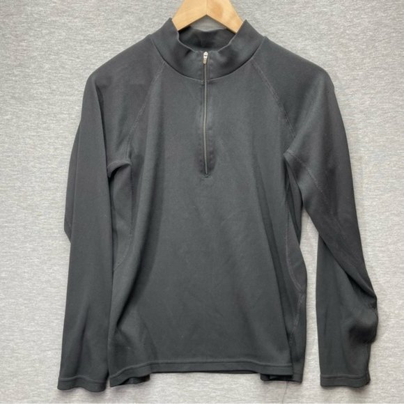 Avia Womens Black Quarter Zip Pullover Size Medium Long Sleeve - Picture 1 of 7
